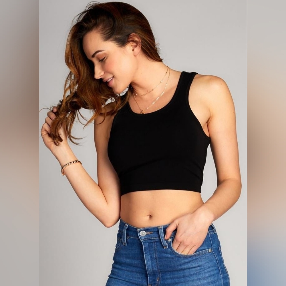 C'est Moi Bamboo Crop Tank Top